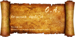 Oracsek Agád névjegykártya